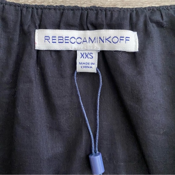 Rebecca Minkoff Melly Eyelet Bell Sleeve Wrap Top Black NWOT Boho Victorian XXS - Picture 8 of 11